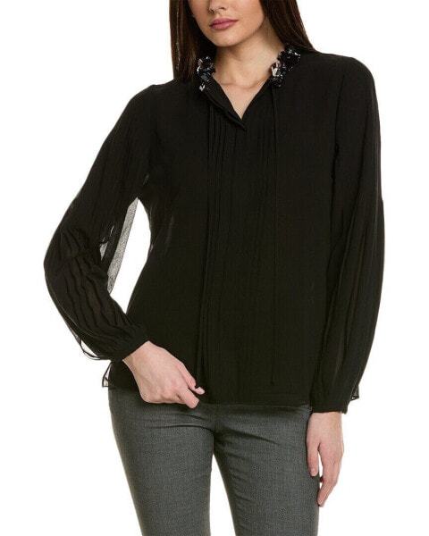 Ungaro Dakota Chiffon Blouse Women's Black Xs