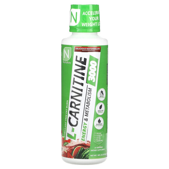 L-Carnitine 3000, Delicious Watermelon, 16 fl oz (473 ml)