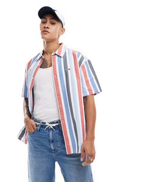 Tommy Jeans classic bold stripe shirt in multi