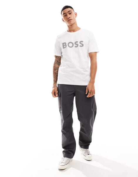 BOSS Green logo t-shirt in grey