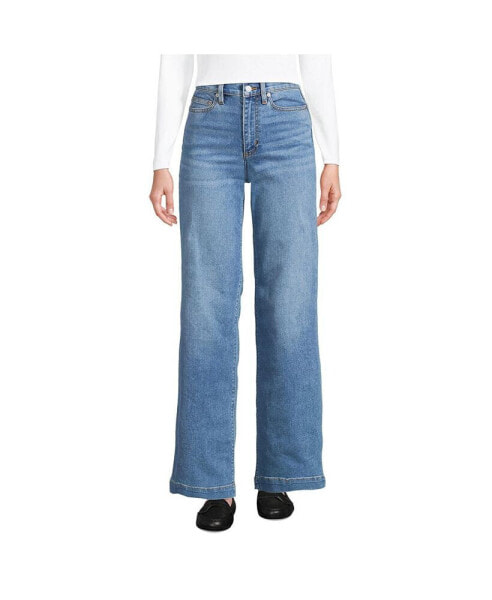 Petite Recover High Rise Wide Leg Blue Jeans