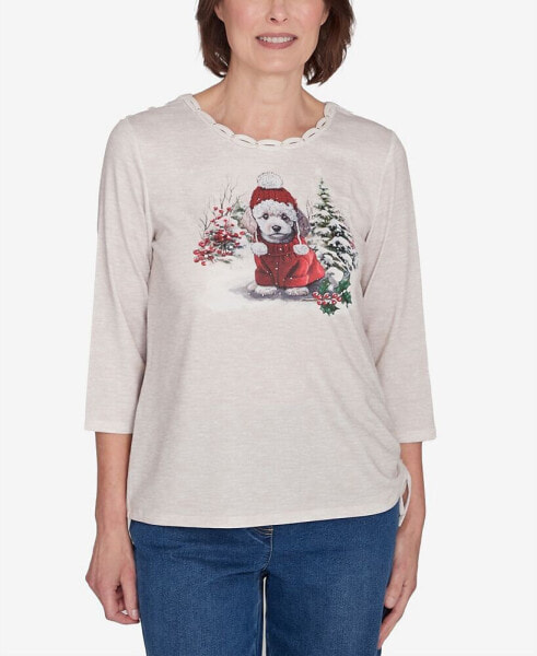 Classic Festive Poodle Drawstring Top