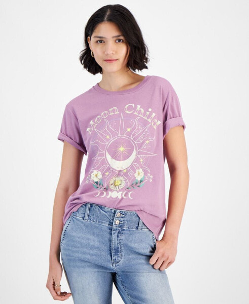 Juniors' Moon Child Cotton Crewneck T-Shirt