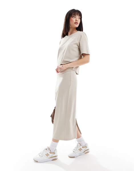 ONLY jersey midi skirt co-ord in stone