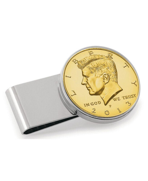 Men's Gold-Layered JFK Half Dollar Stainless Steel Coin Money Clip