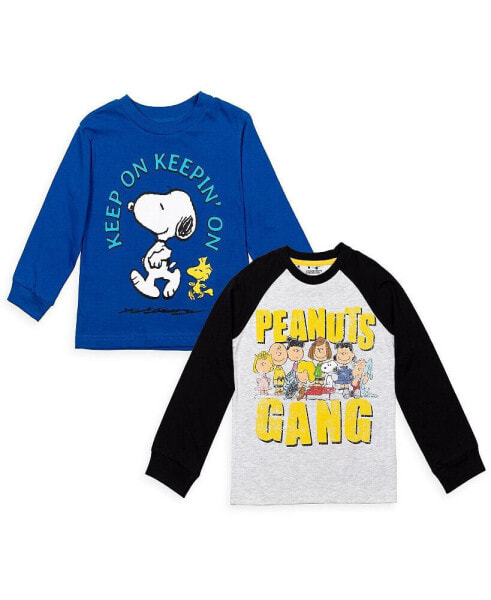 Toddler Boys Snoopy Charlie Brown And Friends [SizeRangeDescription1] 2 Pack Long Sleeve Graphic T-Shirts [SizeDescription1]