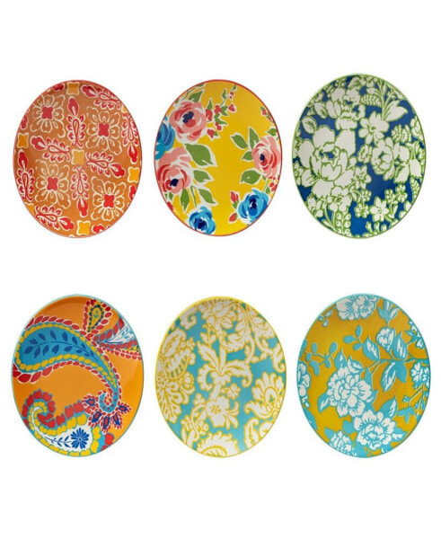 Damask Floral Set of 6 Salad Plate