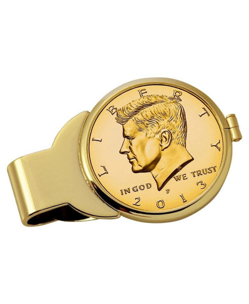 Men's Gold-Layered JFK Half Dollar Coin Money Clip