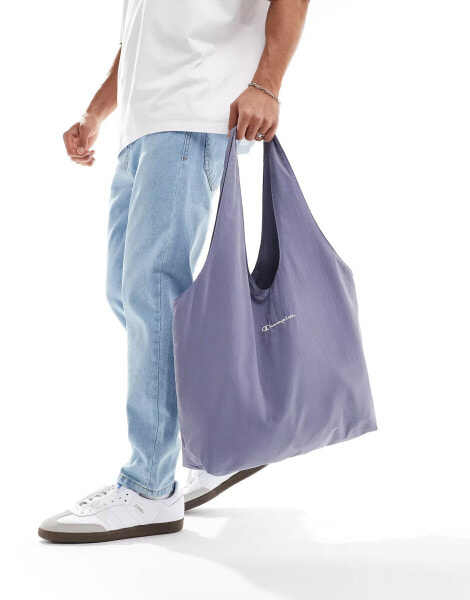 Champion crinkle nylon tote bag in grey