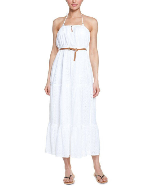 Melissa Odabash Fru White Strapless Eyelet Maxi Dress Women's