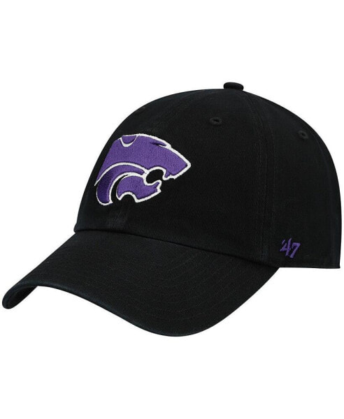 Men's Black Kansas State Wildcats Vintage-Like Clean Up Adjustable Hat