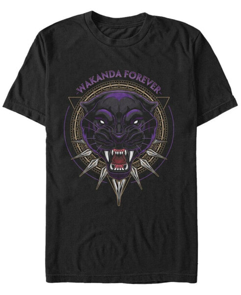 Marvel Men's Black Panther Wakanda Forever Big Cat Face, Short Sleeve T-Shirt