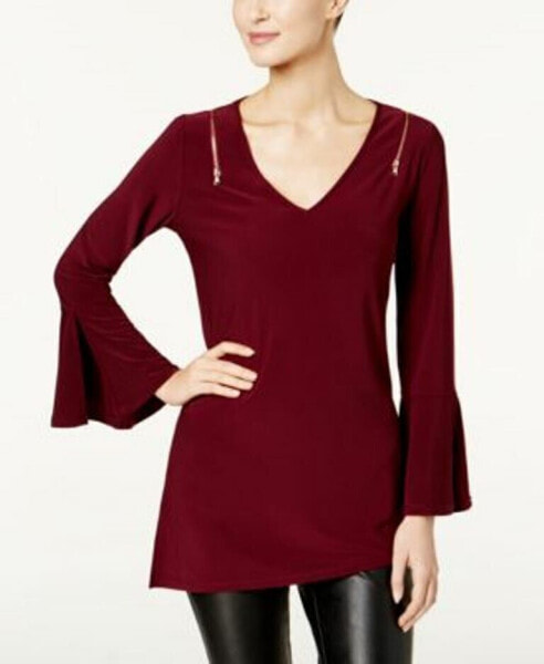 Топ Love Scarlett Zipper Shoulder Wine