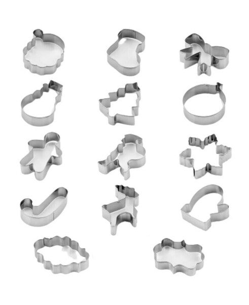 Metal Christmas Cookie Cutters 14-Pc.