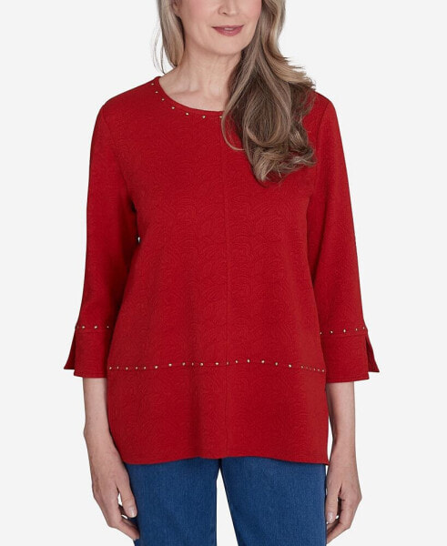 Harvest Moon Women's Cozy Textured Crew Neck Top