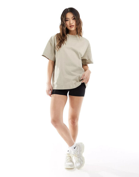 ASOS 4505 Icon boxy heavyweight oversized t-shirt with quick dry in sand