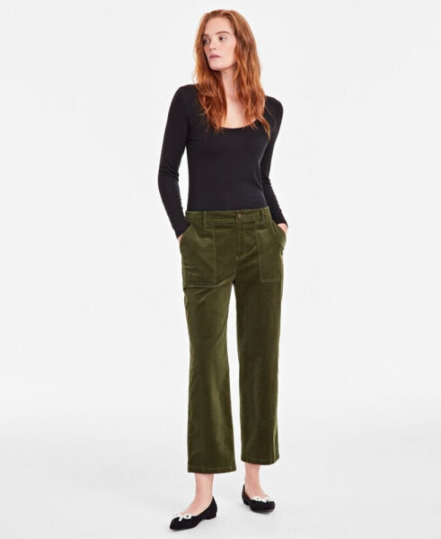 Women's Corduroy Utility-Pocket Ankle Pants, Created for Macy's