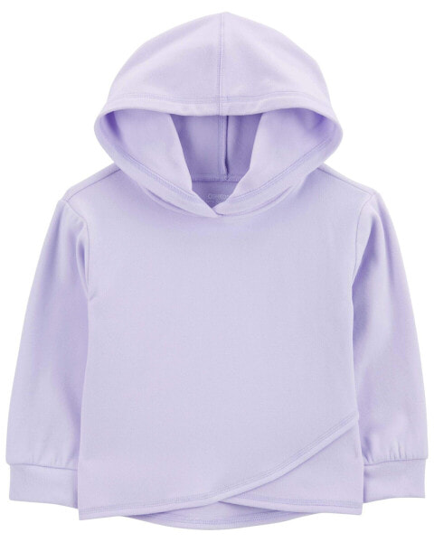 Baby Criss Cross Fleece Hoodie - Purple 12M