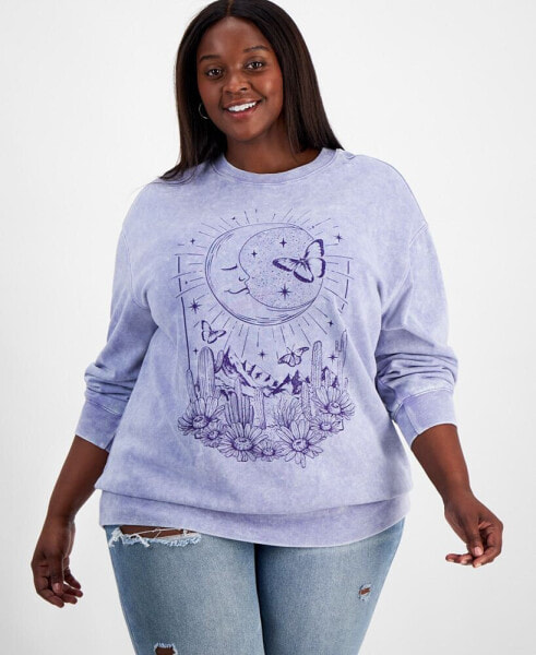 Trendy Plus Size Celestial Graphic-Print Sweatshirt