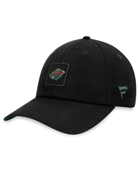 Men's Black Minnesota Wild Authentic Pro Rink Adjustable Hat