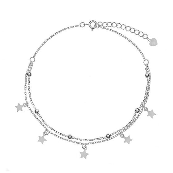 Silver leg bracelet with stars AJNH0006