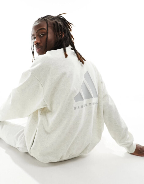 adidas Basketball One sweatshirt in off white