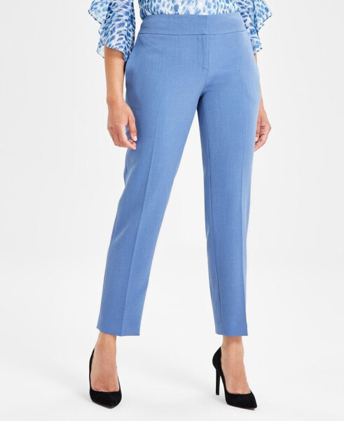 Petite Fly-Front Slim-Leg Trousers