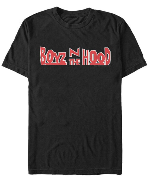 Boys N The Hood Men's Red Movie Logo White Outline Short Sleeve T- shirt