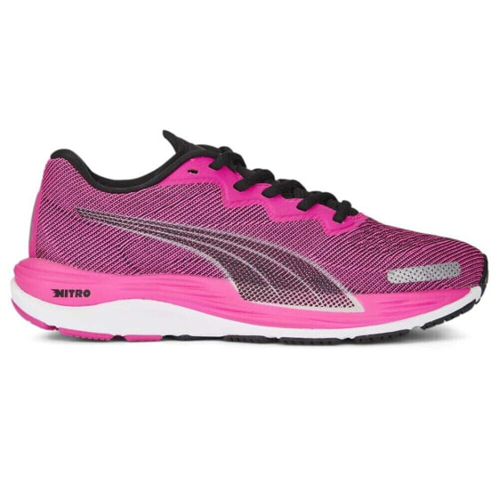 Puma Velocity Nitro 2 Lace Up Running Womens Pink Sneakers Athletic Shoes 37626