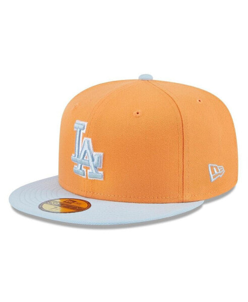 Men's Orange/Light Blue Los Angeles Dodgers Spring Color Basic Two-Tone 59FIFTY Fitted Hat