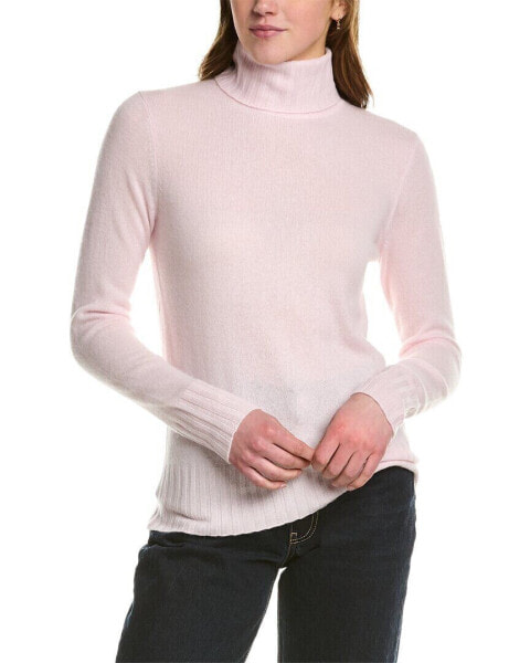 Ainsley Basic Cashmere Turtleneck Sweater Women's Pink S