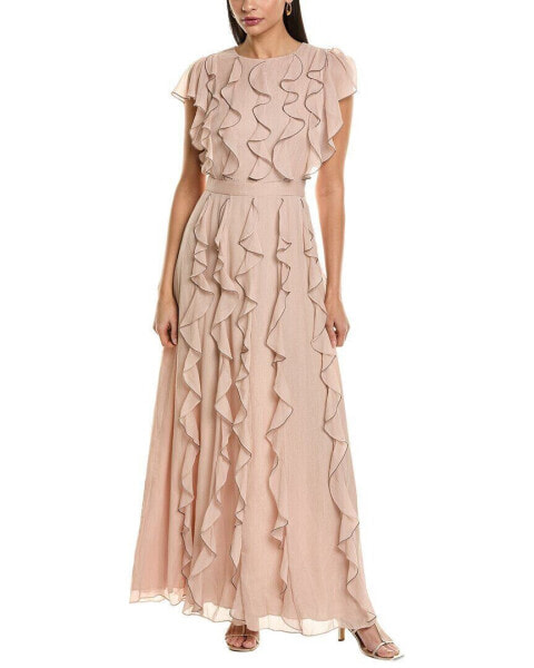 Ted Baker Ruffle Maxi Dress With Metal Ball Trim Women's Pink 0