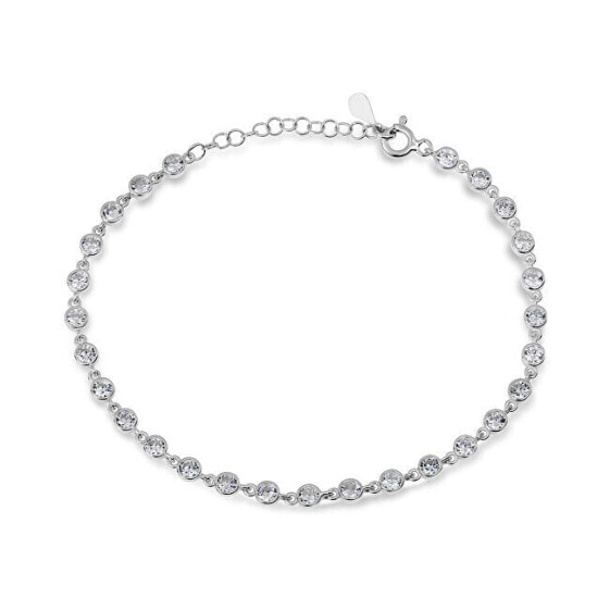 Glittering silver bracelet with zircons BRC16W