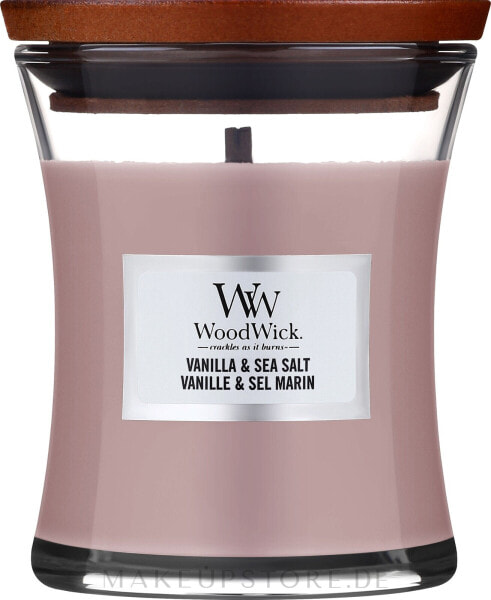 Duftkerze im Glas Vanilla & Sea Salt - Woodwick Sea Salt & Vanilla Scented Candle 85 g