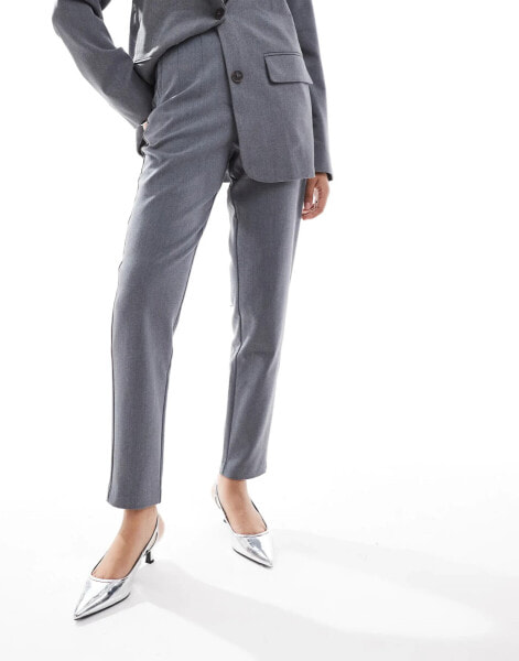 Vila tailored high waisted trouser co-ord in grey