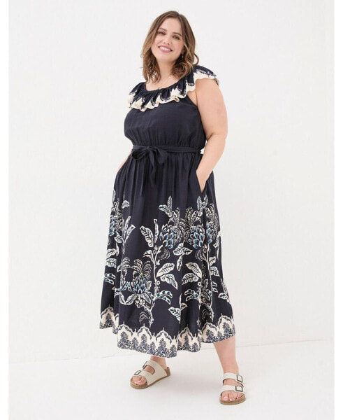 Plus Size Ezra Damask Midi Dress