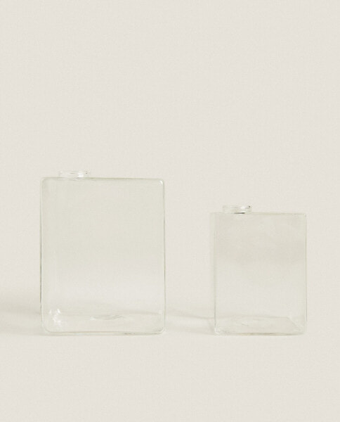 Square glass vase