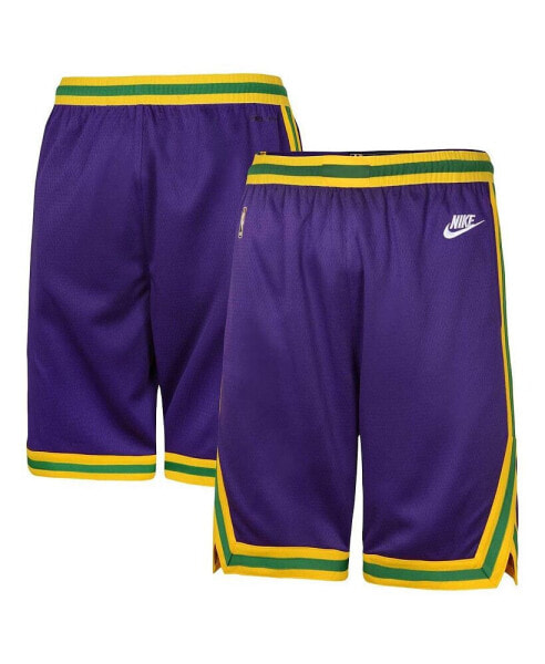 Nba Big Boys and Girls Purple Utah Jazz Classic Edition Swingman Shorts