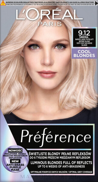 Haarfarbe - L'Oreal Paris Preference Cool Blondes 9.12