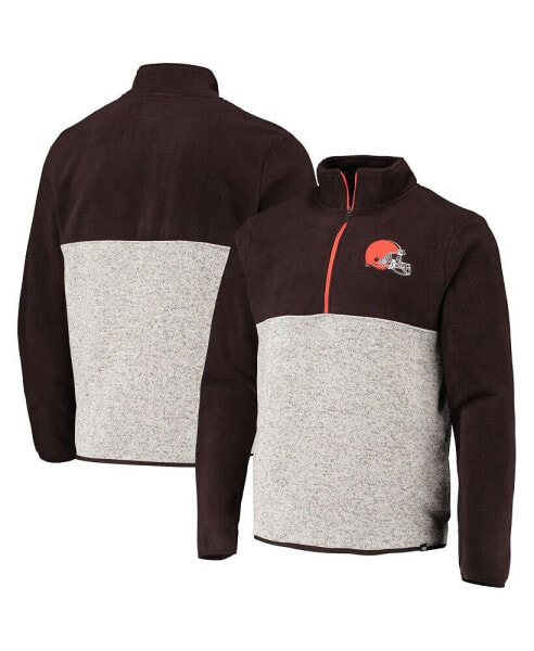 Men's Brown, Oatmeal Cleveland Browns Color Block Kodiak Half-Zip Jacket