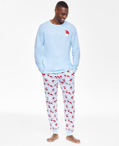 Men's 2-Pc. Santa Toss Mix It Cotton Pajama Set, Created for Macy's