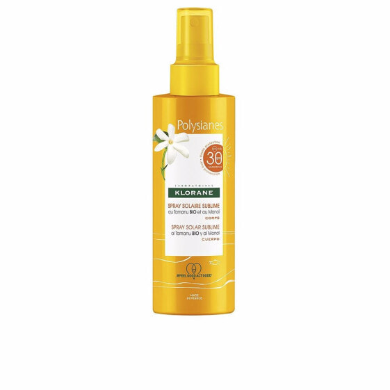 Klorane Polysianes Spray Solar Sublime SPF30 Увлажняющий солнцезащитный спрей для тела с ароматом цветом тиаре и ванили 200 мл