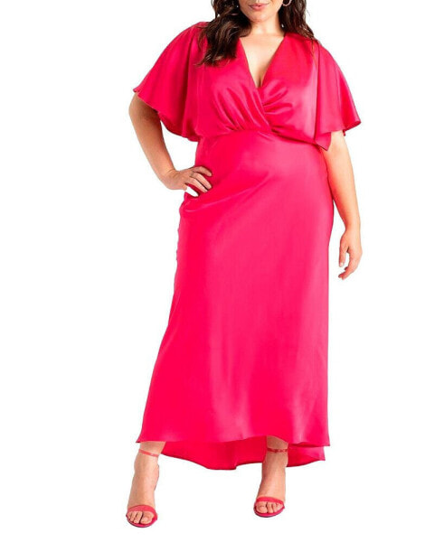 ELOQUII Women's Plus Size Kimono Sleeve Maxi Dress