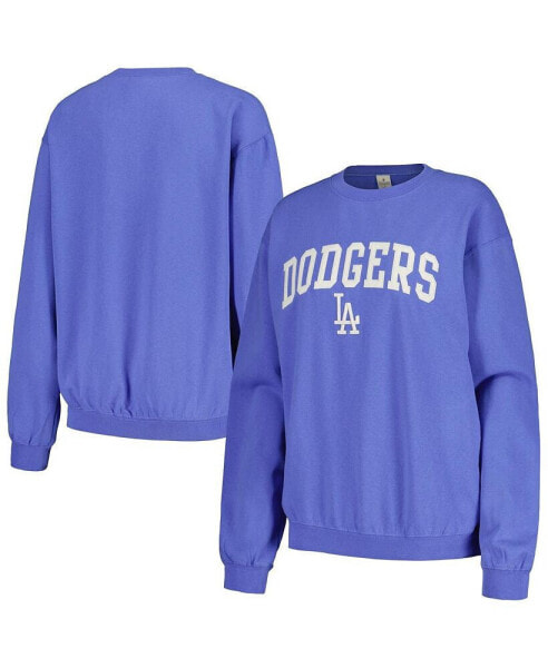 Women's Royal Los Angeles Dodgers Pigment Dye Pullover Sweatshirt