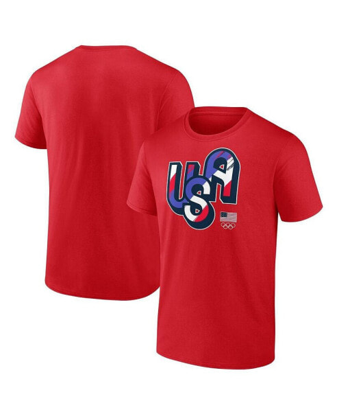 Men's Red Team USA Painting Paris T-Shirt