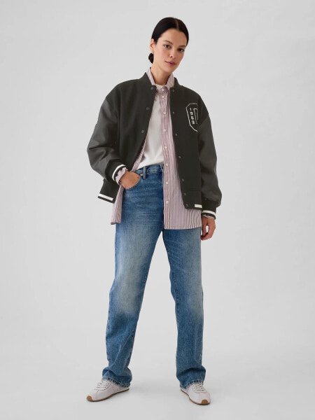 Wool Varsity Logo Boyfriend Jacket