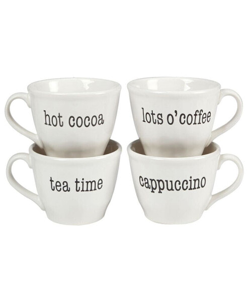 Just Words Set of 4 Jumbo Cups