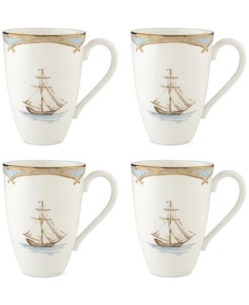 British Colonial Tradewind Mugs, Set of 4