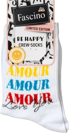 Crew Socken "Amour", weiß & bunt, Gr. 39-42, 1 St