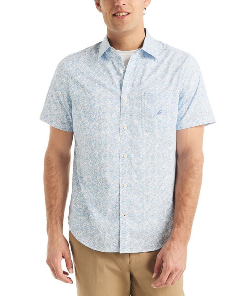 Men's Classic-Fit Stretch Boat-Print Button-Down Shirt